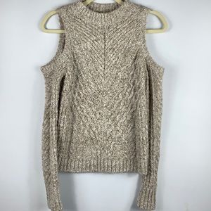 Express Cold Shoulder Cable Knit Sweater